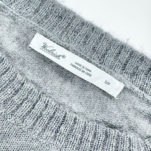 Woolrich winking owl print frost grey wool crew neck sweater S - Picture 5 of 11